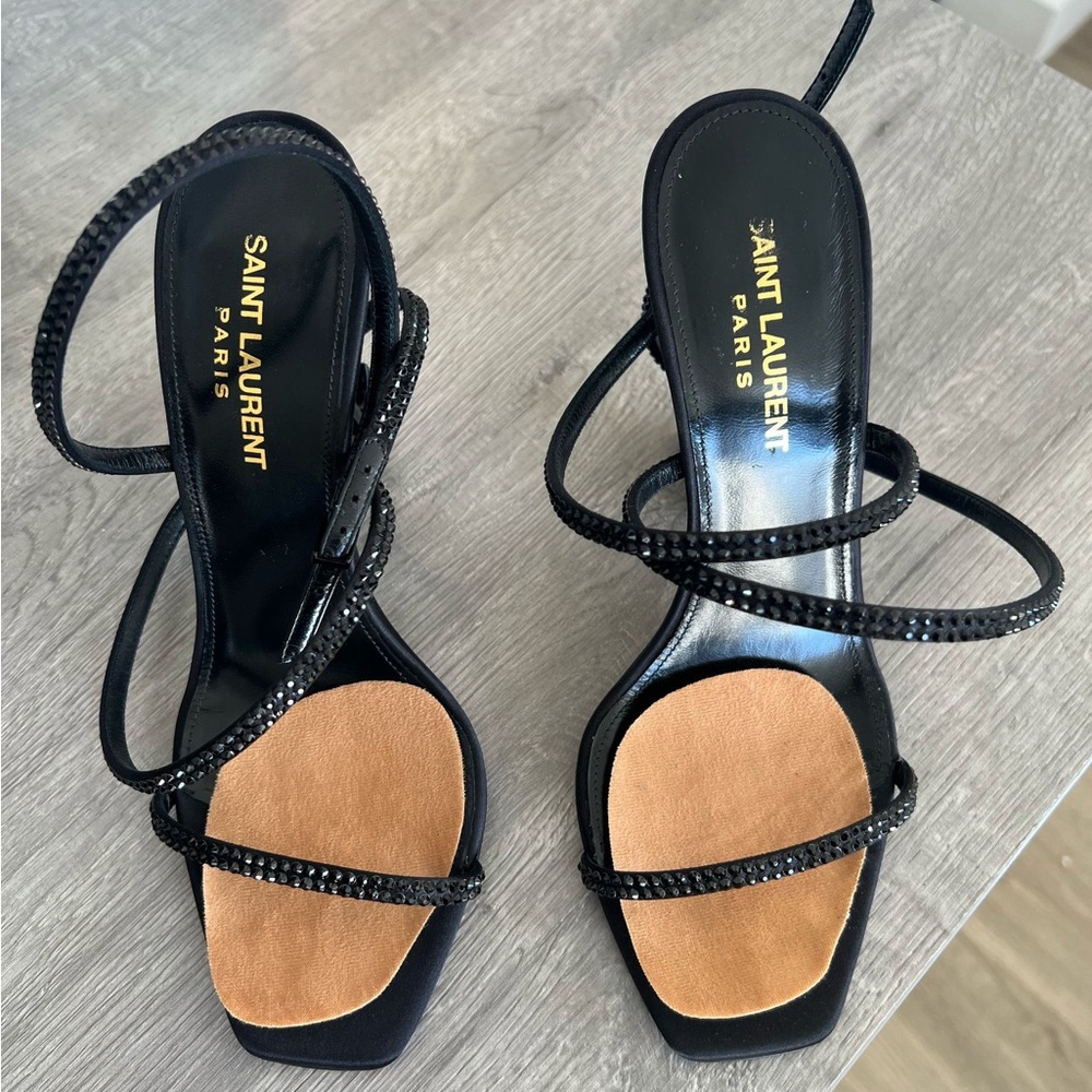 Saint Laurent Black and Tan Women's Sandals